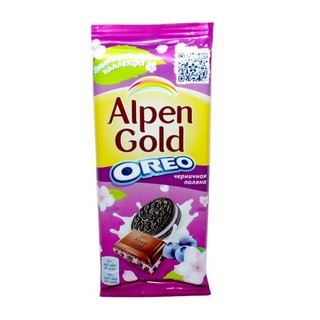 Шоколад Альпен Голд  молочный Орео черника 95г